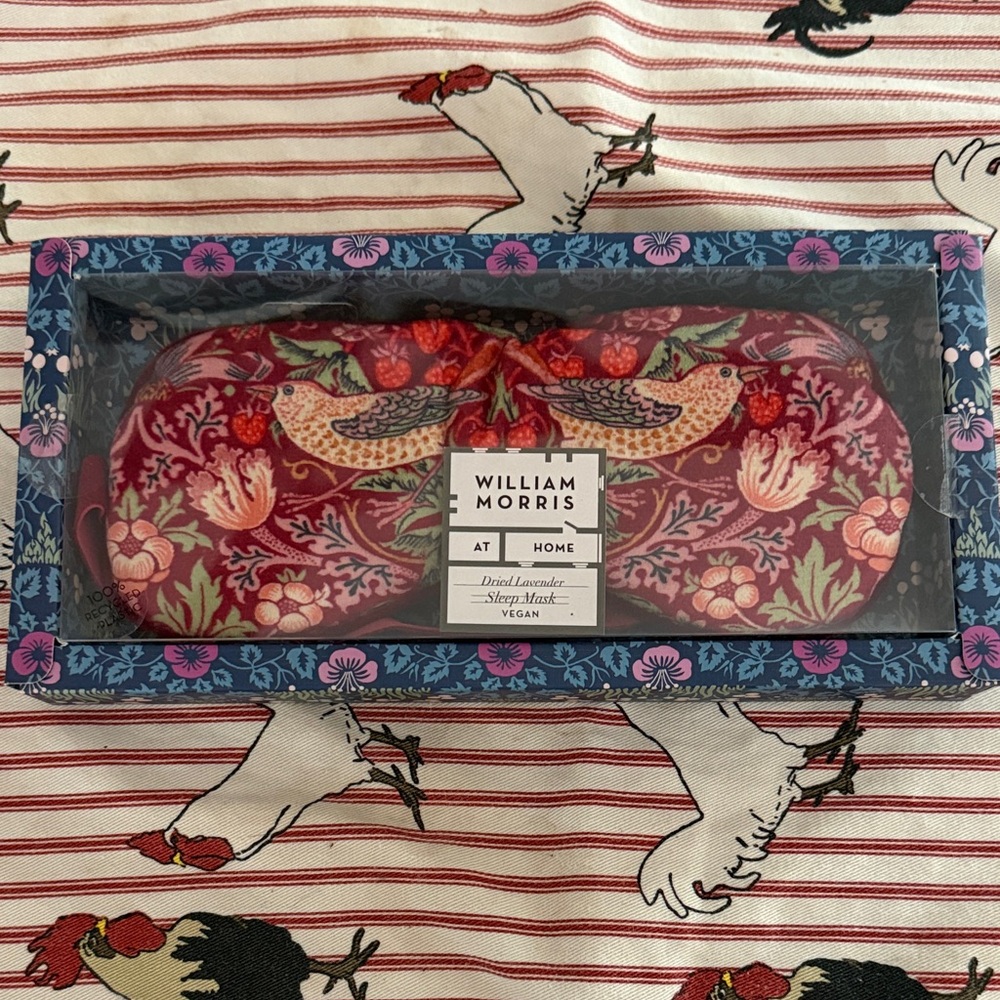 William Morris Red Floral Sleep Mask